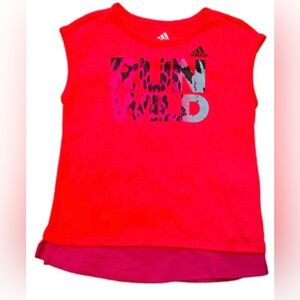 Adidas Little Girls Bright Pink 'Run Wild' Top - Size 4